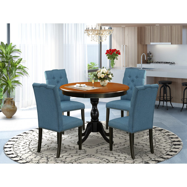 Amya small kitchen table 5 piece solid deals wood breakfast nook dining set winston porter